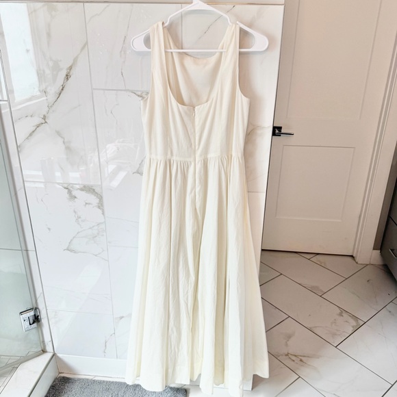 Wayf Ivory Bria Boatneck Cotton Dress with Gathered Waist - Picture 5 of 7